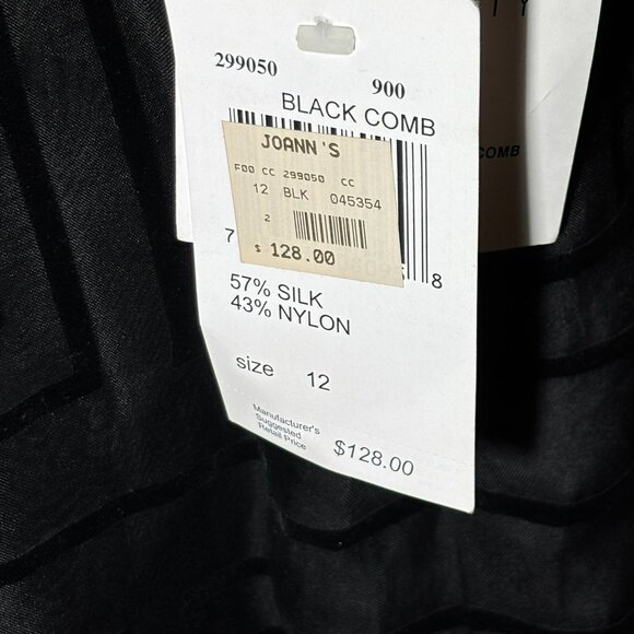 ❣️ NWT C'EST City Black GLAM Silk Rayon Dramatic Straight Skirt Size 12 - Picture 10 of 13